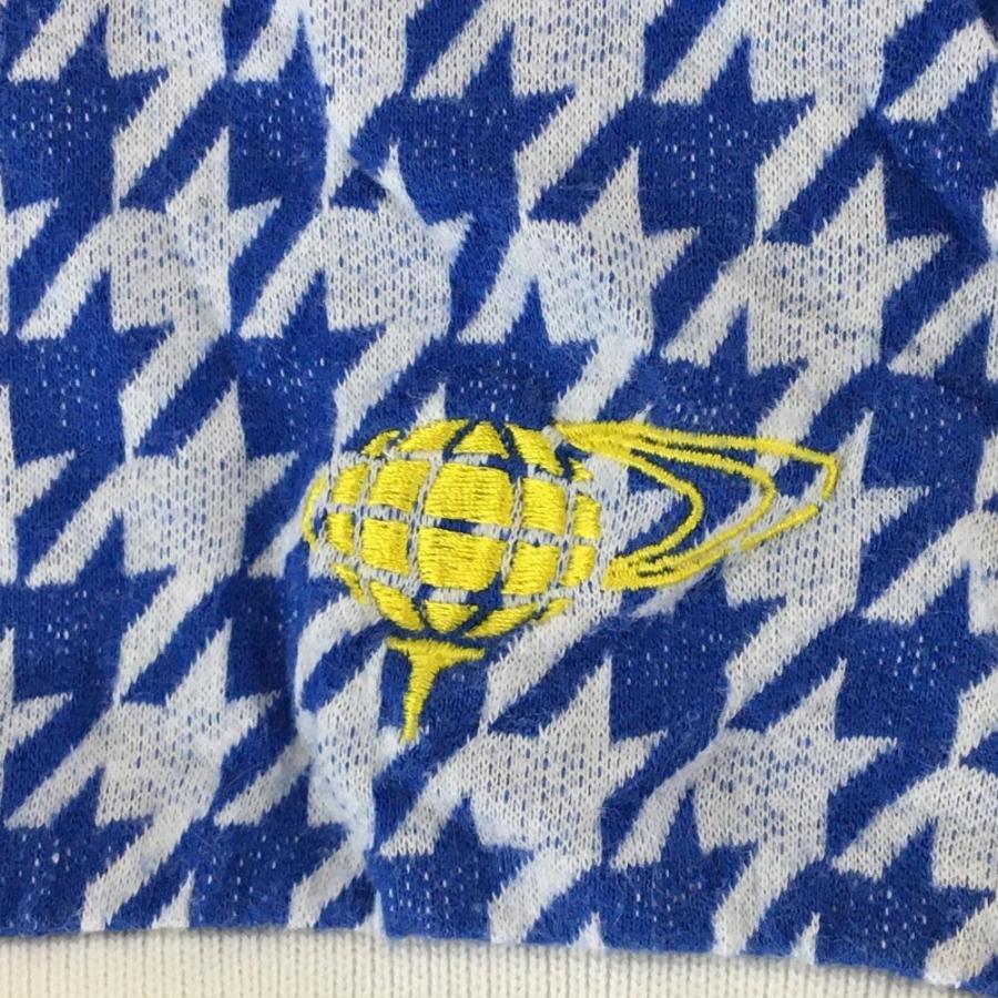 BEAMS GOLF（ビームス ゴルフ） 半袖ポロシャツ ブルー×白 千鳥格子 