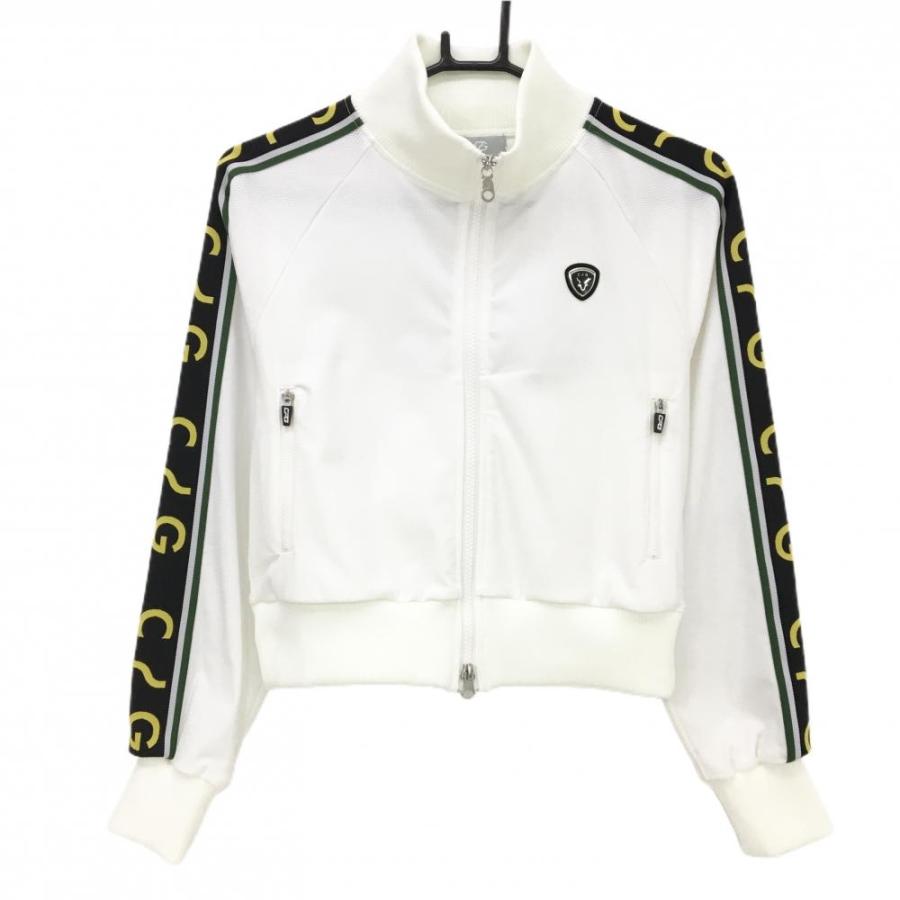 CPG レディースジャンバー ホワイト 新品】CPG ジャケットブルゾン 白×黒 メッシュ調 袖ロゴライン