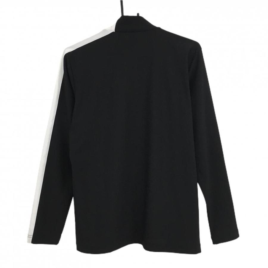 新品】CPG 長袖ハイネックシャツ 黒×白 メッシュ調 ハーフジップ 立体