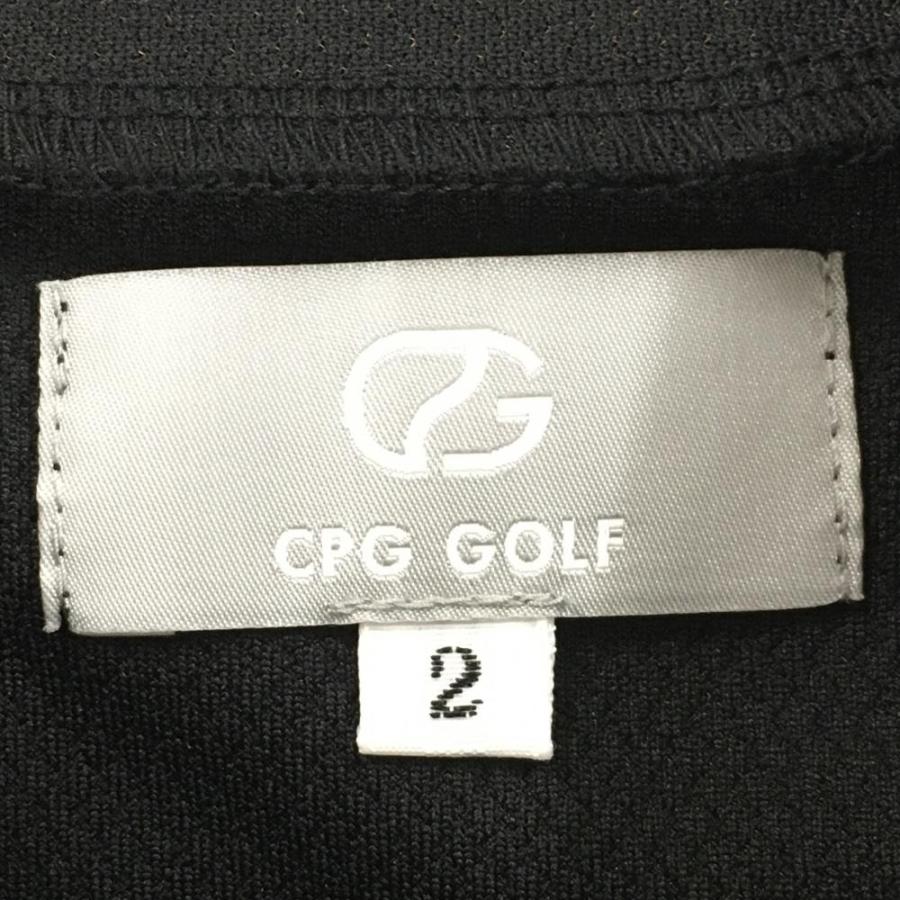 新品】CPG 長袖ハイネックシャツ 黒×白 メッシュ調 ハーフジップ 立体