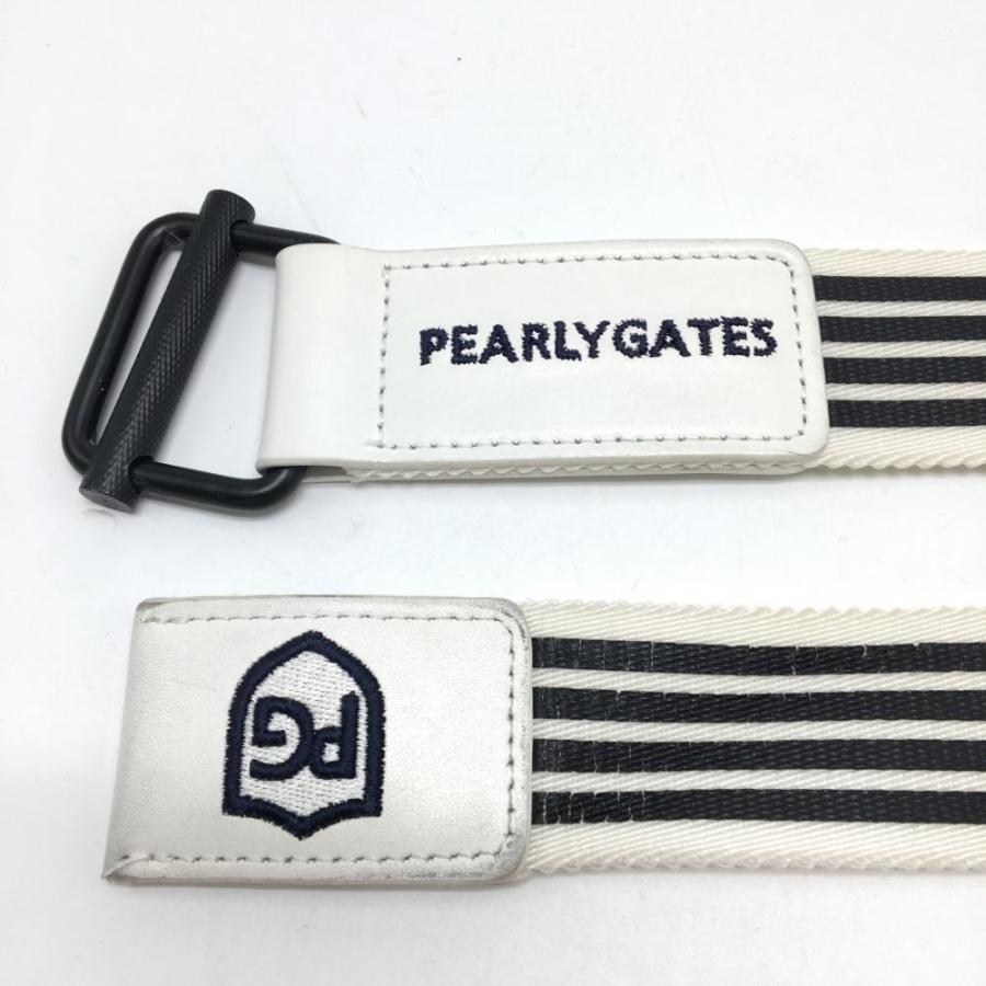 PEARLY GATES（パーリーゲイツ） ベルト 白×黒 ボーダー メンズ ゴルフ