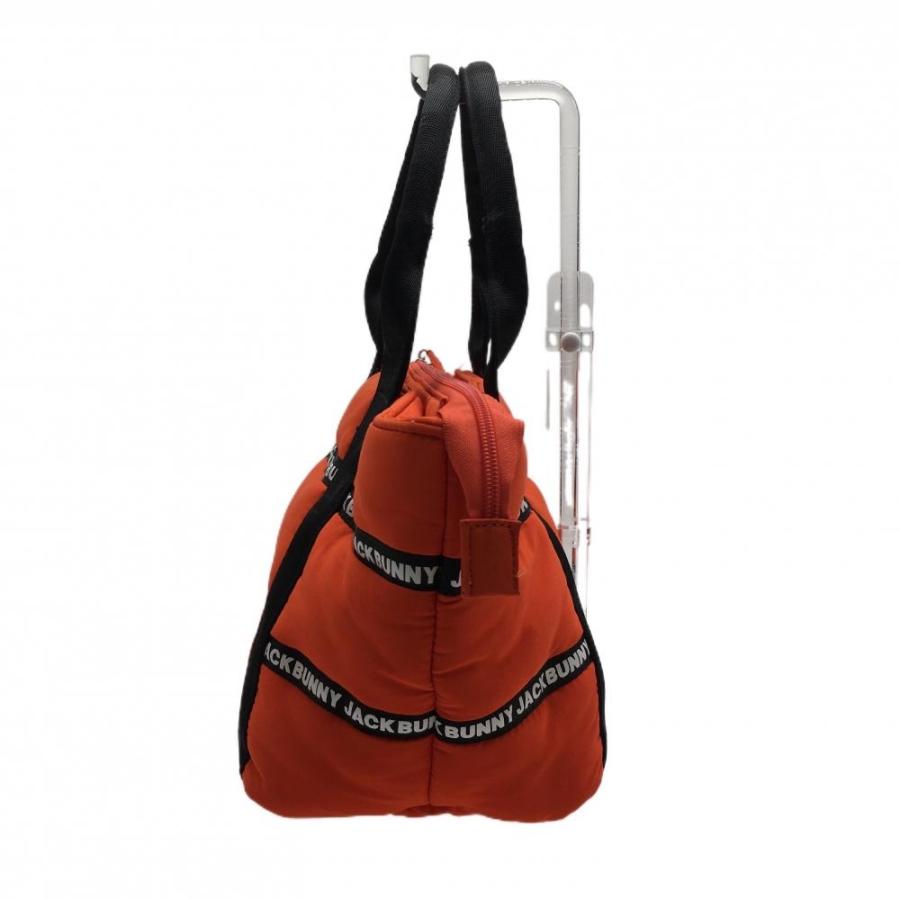 【美品】ジャックバニー 中綿カートバッグ オレンジ×黒 ゴルフ 希少 大型 Jack Bunny!! ジャックバニー カートバッグ オレンジ×黒 ロゴ