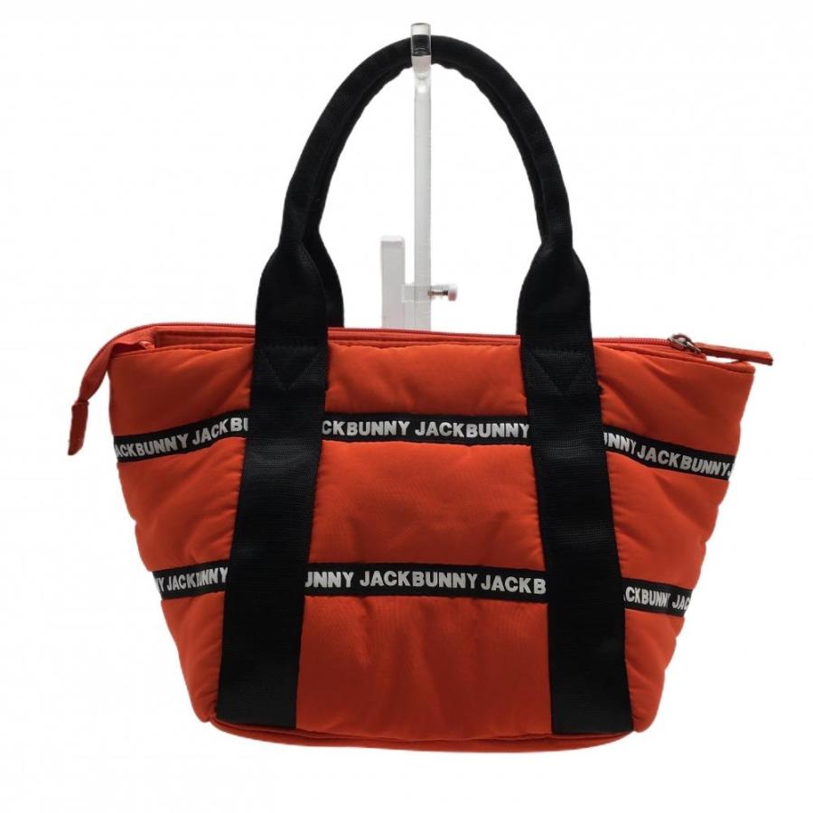 【美品】ジャックバニー 中綿カートバッグ オレンジ×黒 ゴルフ 希少 大型 Jack Bunny!! ジャックバニー カートバッグ オレンジ×黒 ロゴ