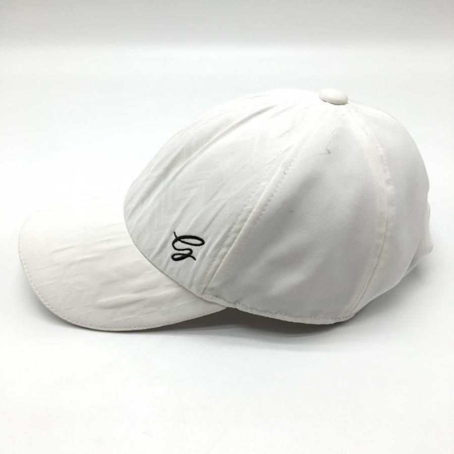 DESCENTE GOLF デサントゴルフ キャップ 白 総柄地模様 ロゴ刺しゅう