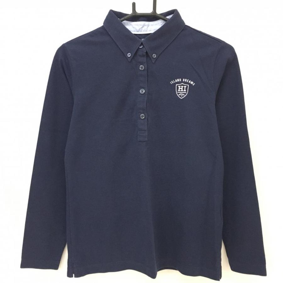 Callaway ネイビー 長袖ポロシャツ 中古 レディース キャロウェイ