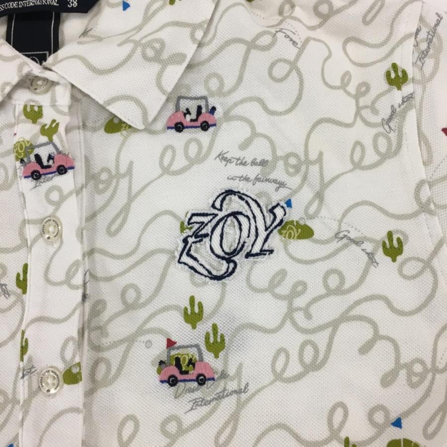 ZOY（ゾーイ） 【美品】ゾーイ 半袖ポロシャツ 白×ライトグリーン