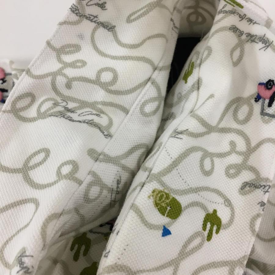 新品未使用:ゴルフブランドZOY:ドット柄半袖ポロシャツ ホワイト/グリーン ZOY（ゾーイ） 【美品】ゾーイ 半袖ポロシャツ 白×ライトグリーン