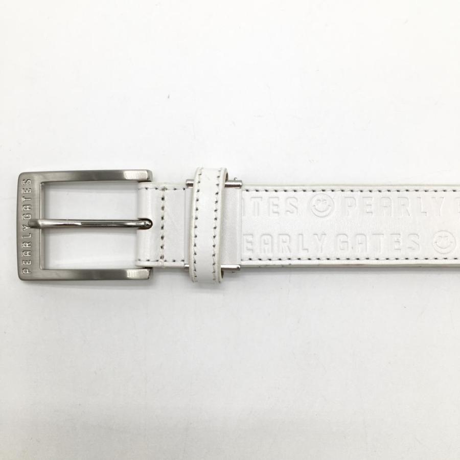 パーリーゲイツ ゴルフベルト白 パーリーゲイツ ベルト 白 立体ロゴ レディース ゴルフウェア