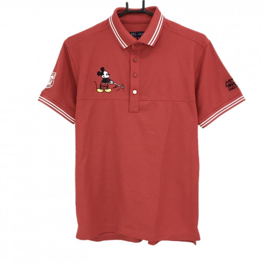 23区GOLF 【超美品】23区ゴルフ×Disney 半袖ポロシャツ レッド