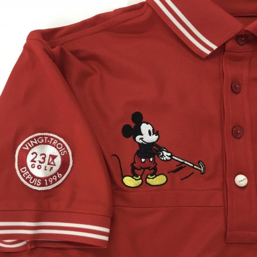 23区GOLF 【超美品】23区ゴルフ×Disney 半袖ポロシャツ レッド