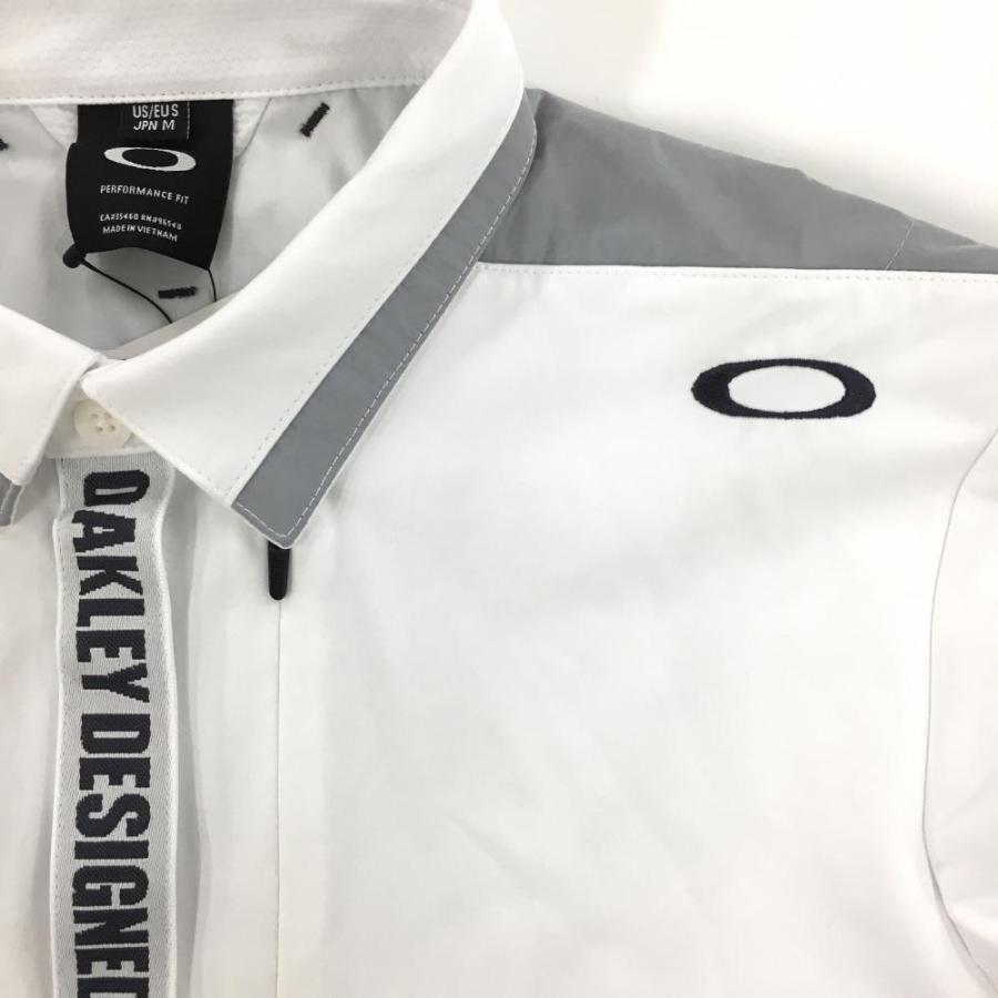 美品❤️ OAKLEY GOLF 長袖 襟シャツ 白 グレー M おしゃれ OAKLEY（オークリー） 【新品】オークリー 長袖ポロシャツ 白×ライト