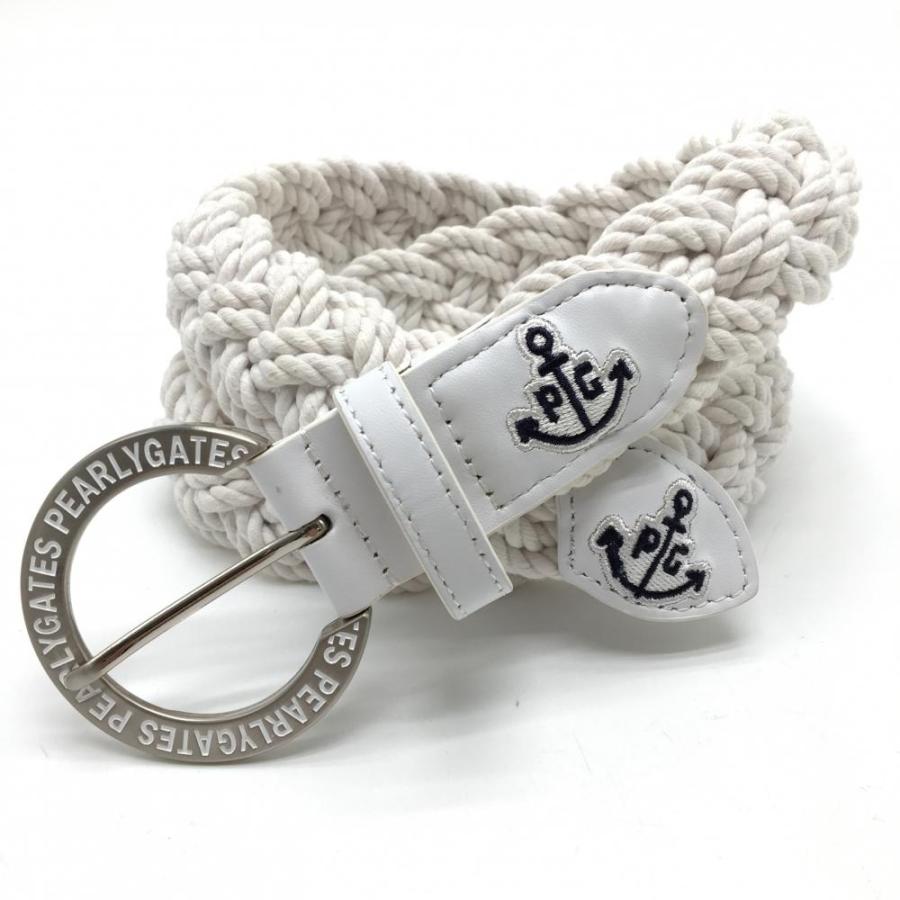 PEARLY GATES 編み込みベルト ホワイト PEARLY GATES（パーリーゲイツ） 【美品】パーリーゲイツ 編み込み