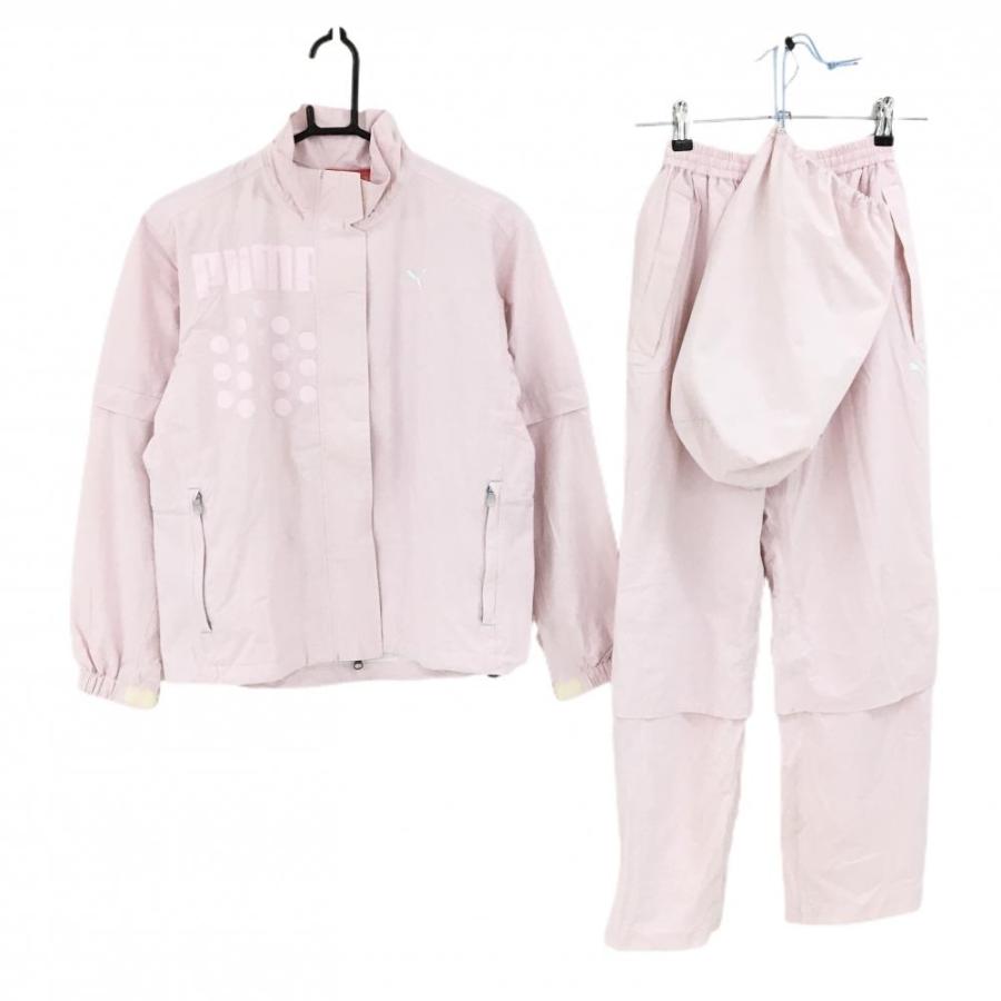 PUMA ゴルフ　レディース レインウェア Mサイズ ピンク 花柄 PUMA（プーマ） レインウェア(2WAYジャケット×パンツ) ピンク 袖着脱可
