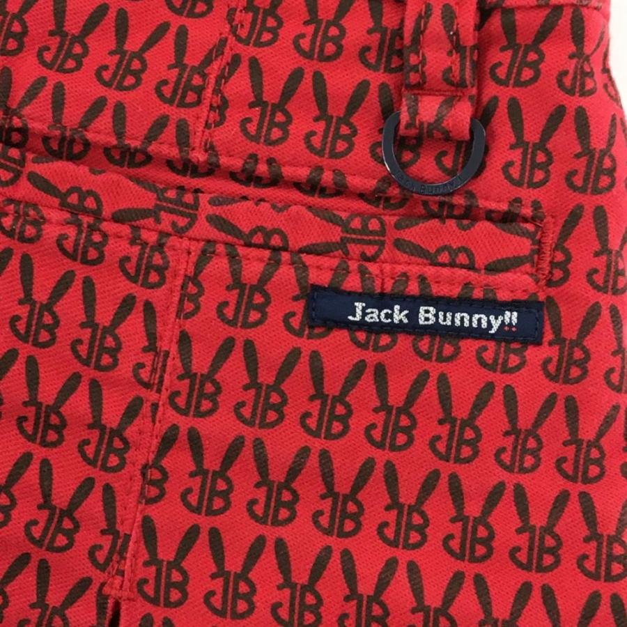 Jack Bunny!!（ジャックバニー） プリーツスカート レッド×黒 ロゴ総柄