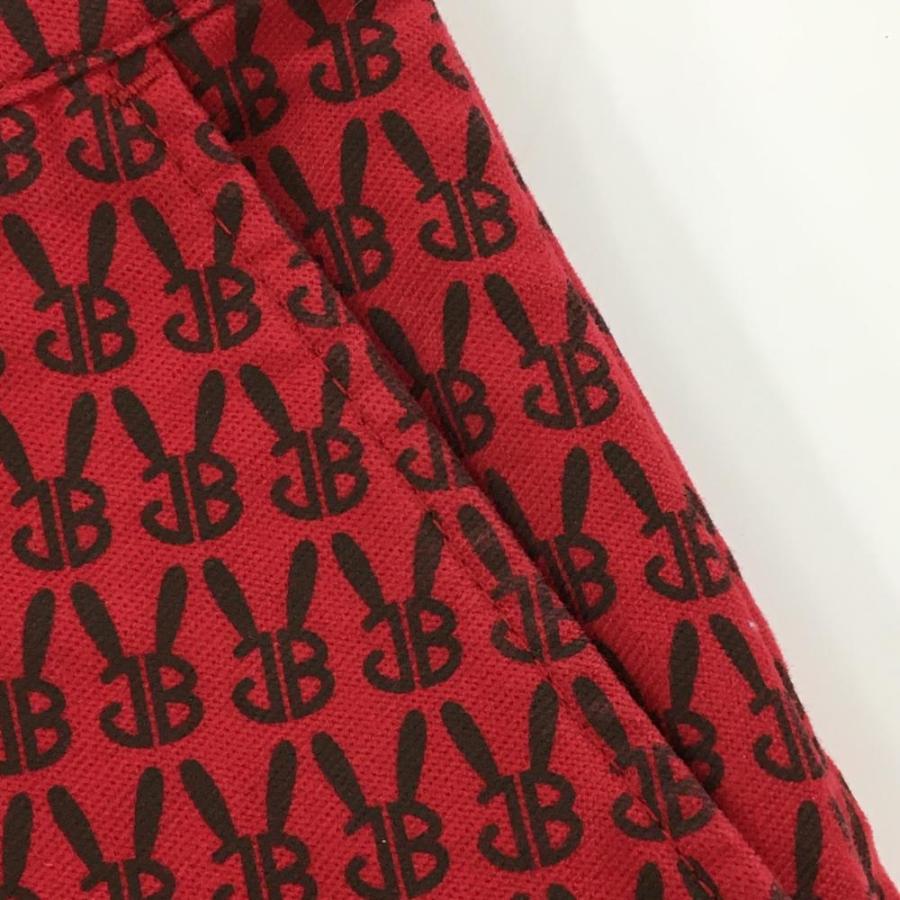 Jack Bunny!!（ジャックバニー） プリーツスカート レッド×黒 ロゴ総柄