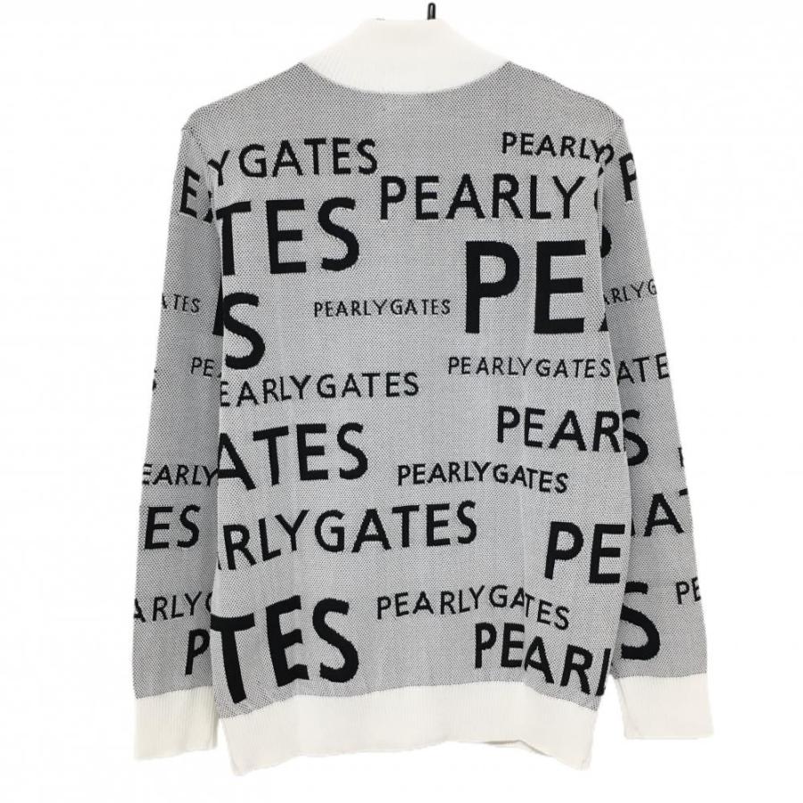 美品PEARLYGATES パーリーゲイツ ニットジャケット 総柄 白×黒 PEARLY GATES（パーリーゲイツ） 【新品】パーリーゲイツ ニット