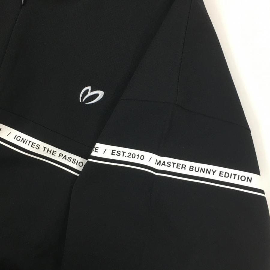 【超美品】マスターバニー 半袖ハイネックシャツ 黒 ロゴ白 レディース 1(M) ゴルフウェア 2024年モデル MASTER BUNNY EDITIONの画像