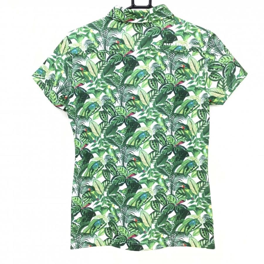 MASTER BUNNY EDITION - 【新品】マスターバニー 半袖ポロシャツ グリーン×白 リーフ柄 UVカット 吸水速乾 レディース 1(M) ゴルフウェア MASTER BUNNY EDITION MASTER BUNNY EDITION（マスターバニーエディション） 【新品