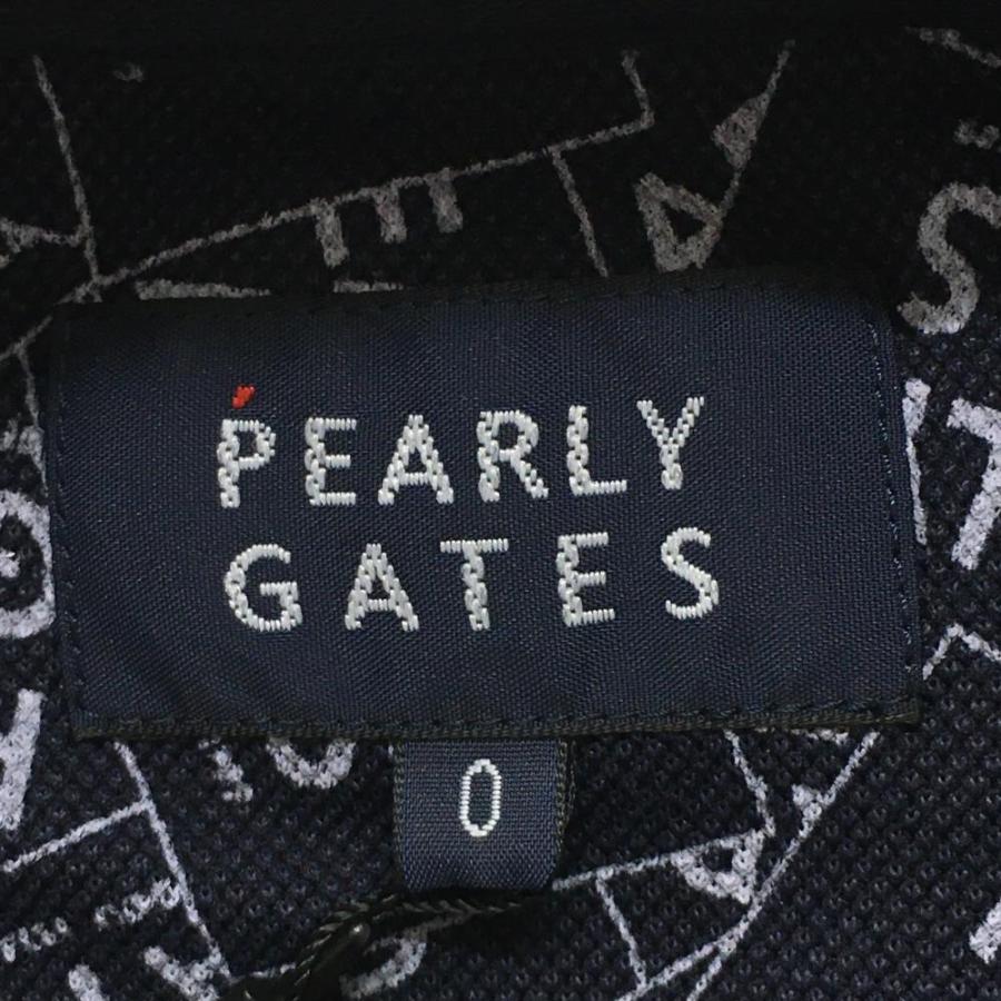 PEARLY GATES - 【新品】パーリーゲイツ 半袖ポロシャツ ネイビー×白 ロゴ総柄 吸水速乾 UVカット レディース 0(S) ゴルフウェア PEARLY GATES PEARLY GATES 【新品】パーリーゲイツ 半袖ポロシャツ ネイビー