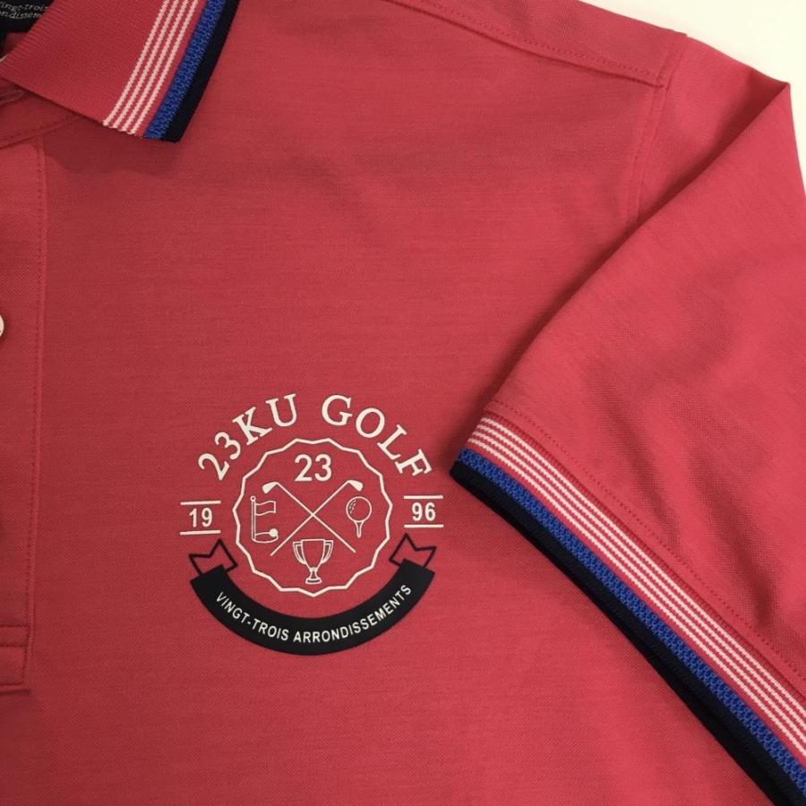 23区GOLF 【超美品】23区ゴルフ 半袖ポロシャツ ピンク×ブルー 襟袖
