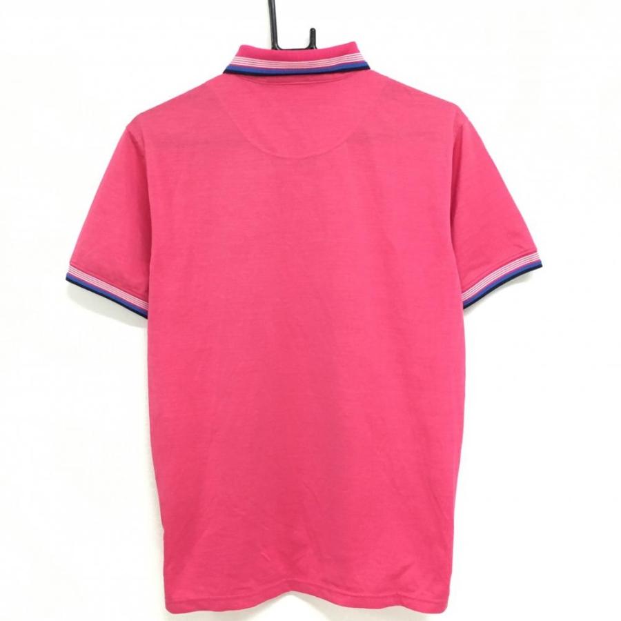 23区GOLF 【超美品】23区ゴルフ 半袖ポロシャツ ピンク×ネイビー 襟