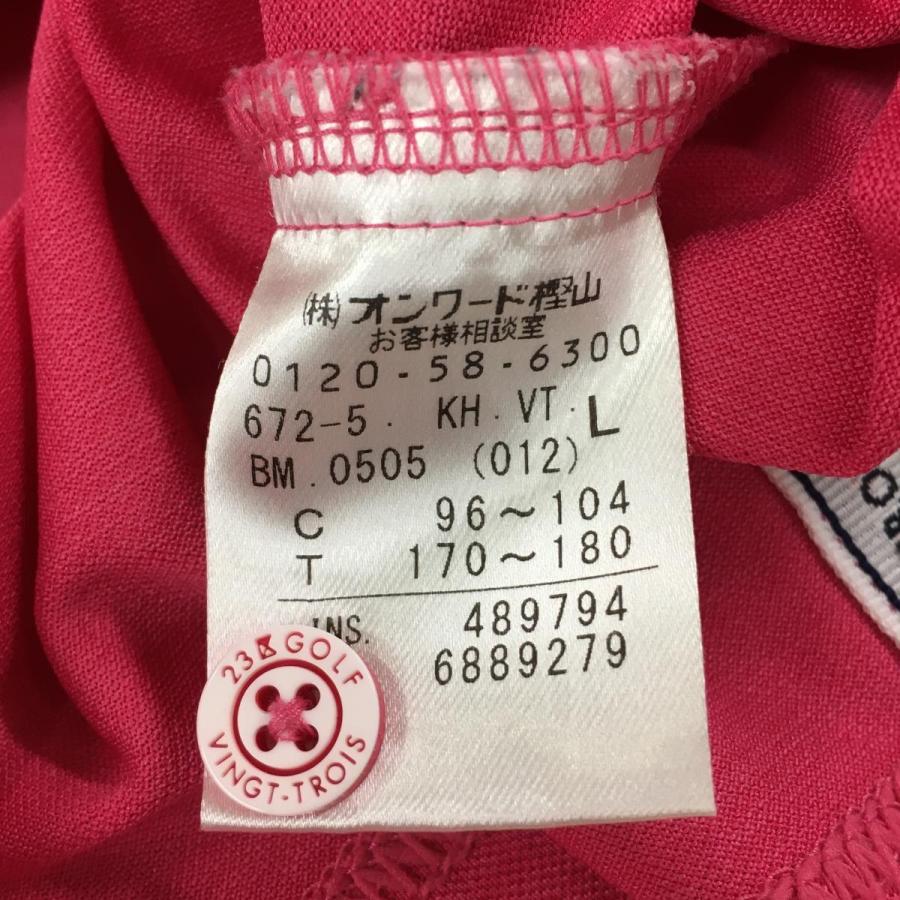 23区GOLF 【超美品】23区ゴルフ 半袖ポロシャツ ピンク×ネイビー 襟