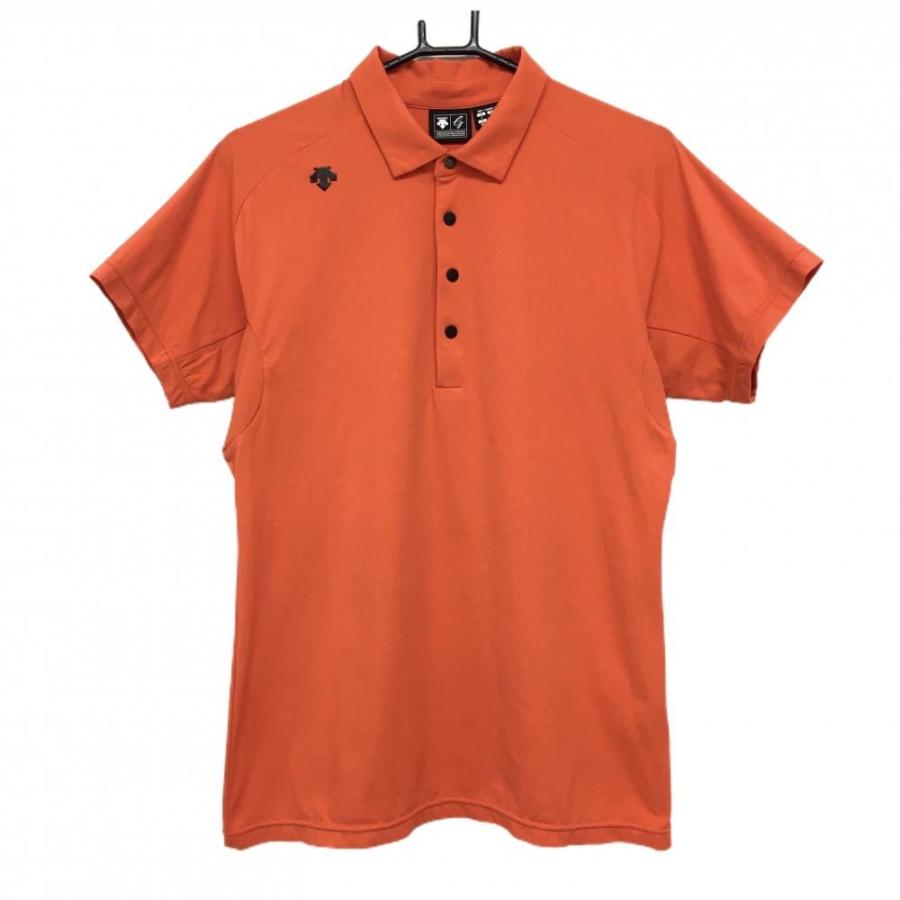 DESCENTE GOLF 【美品】デサントゴルフ 半袖ポロシャツ レッドオレンジ 