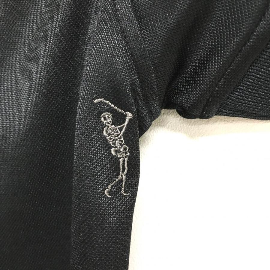 【美品】マーク&ロナ ポロシャツ ゴルフウェア スカル レオパード XL 黒 MARK&LONA マークアンドロナ 半袖ポロシャツ 黒 スカル