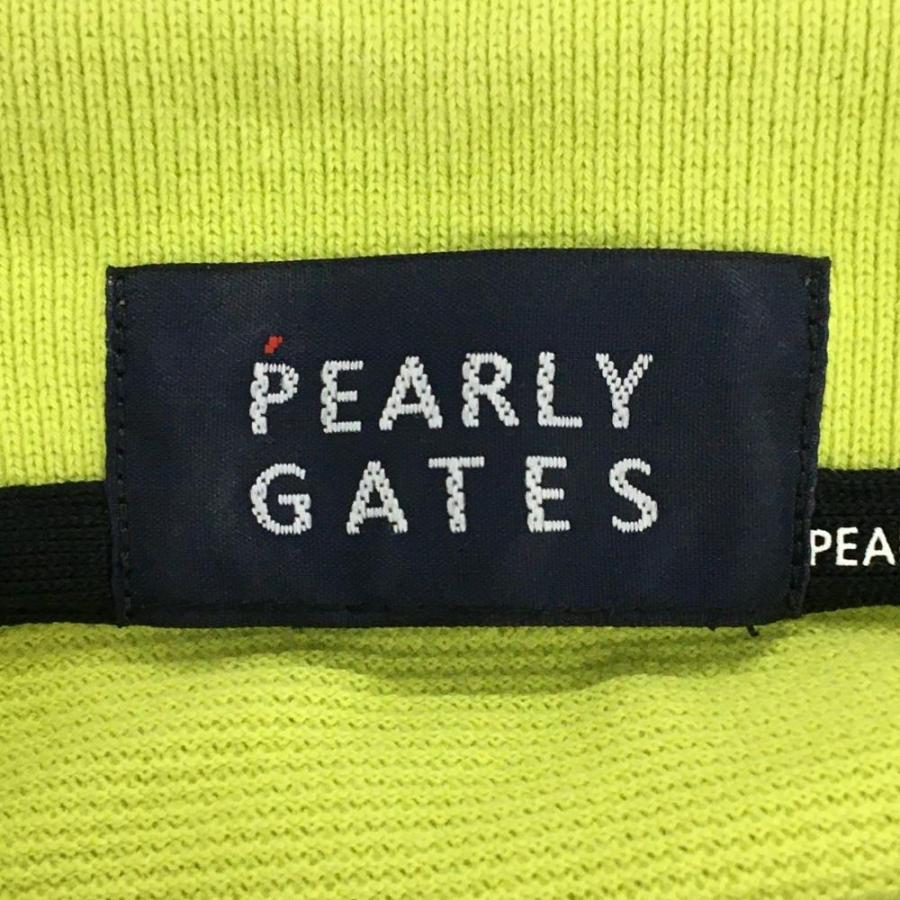 PEARLY GATES - 【美品】パーリーゲイツ 半袖ポロシャツ　ライトグリーン×ネイビー 35周年 後ろビッグプリント  メンズ 5(L) ゴルフウェア PEARLY GATES PEARLY GATES 【美品】パーリーゲイツ 半袖ポロシャツ ライト