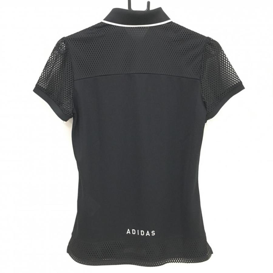 adidas ブラック 半袖　ポロシャツ　ゴルフ adidas ポロシャツ ポロ ファブリックミックス 半袖ポロシャツ