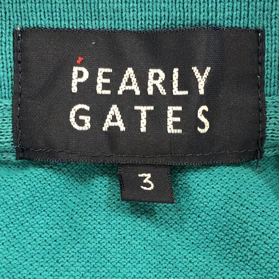 PEARLY GATES - 【美品】パーリーゲイツ 半袖ポロシャツ グリーン 背面ロゴ メンズ 3(S) ゴルフウェア PEARLY GATES PEARLY GATES（パーリーゲイツ） 【美品】パーリーゲイツ 半袖