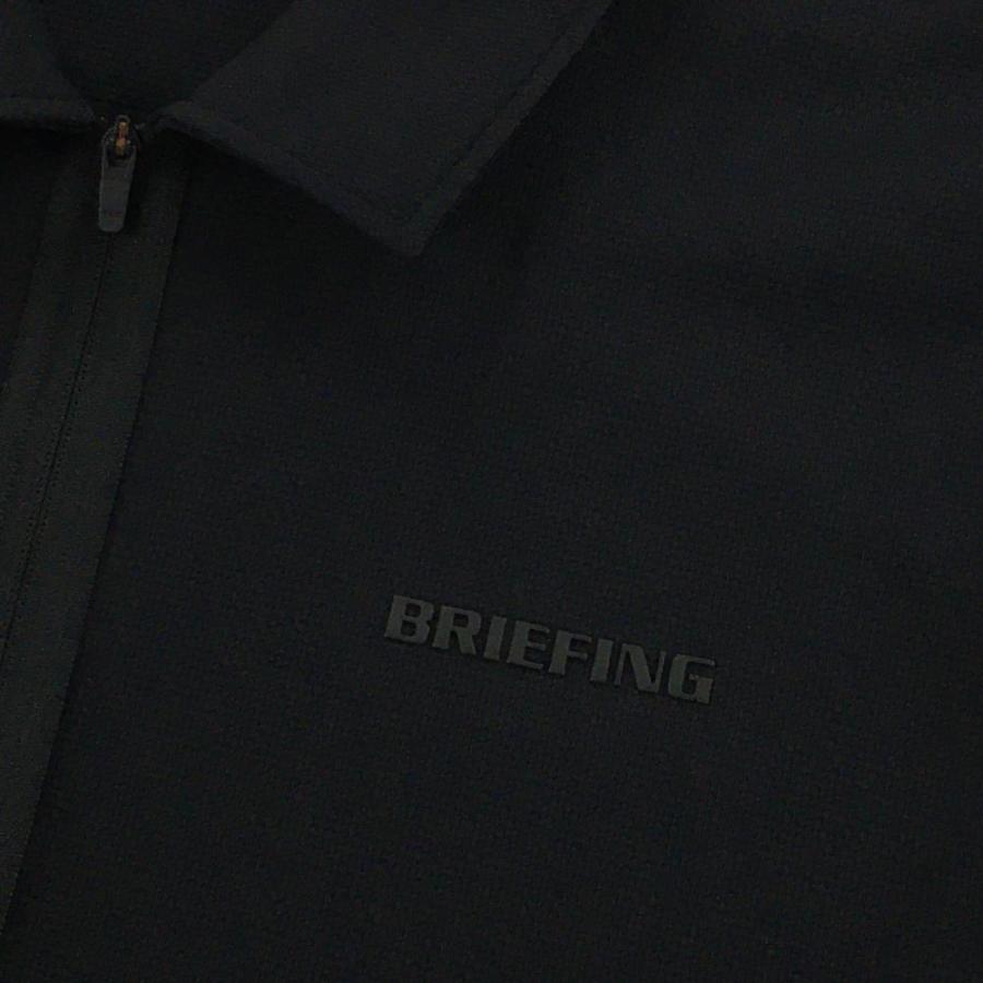 超美品】ブリーフィング 長袖ポロシャツ 黒 ハーフジップ ロゴ黒