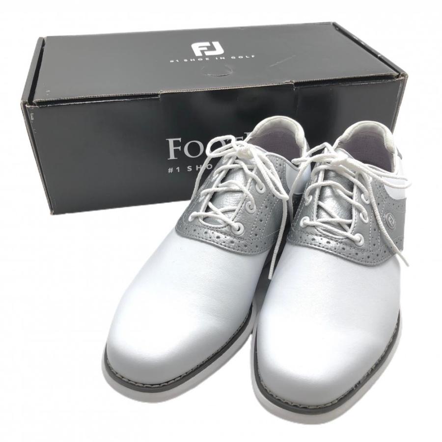 FootJoy - 【未使用品】フットジョイ ゴルフシューズ 白×シルバー 97897J トラディションズ  レディース 24.5 ゴルフウェア 2023年モデル FootJoy FootJoy（フットジョイ） 【未使用品】フットジョイ ゴルフシューズ 白