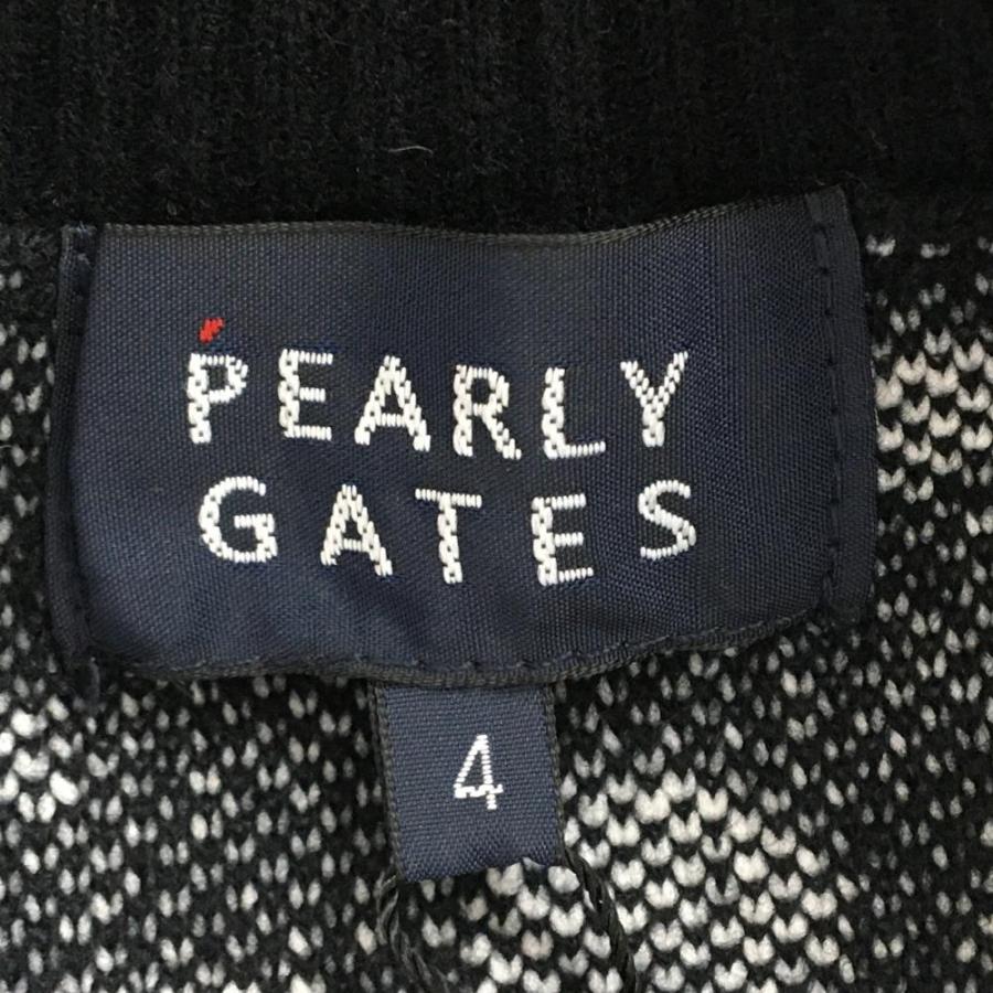 パーリーゲイツ　ニット　総柄　白　黒　M〜L相当　薄手　春先ゴルフ　春　4 PEARLY GATES（パーリーゲイツ） 【新品】パーリーゲイツ セーター 黒
