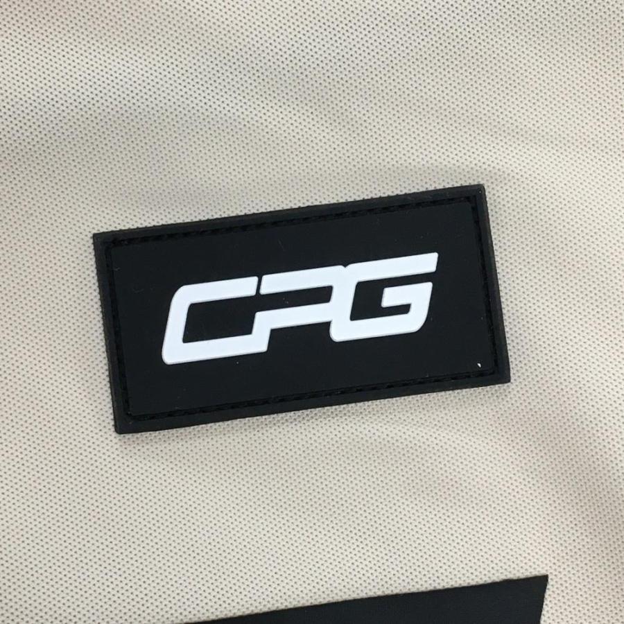 美品】CPG 半袖ポロシャツ ベージュ×黒 ビッグロゴ メンズ L ゴルフ