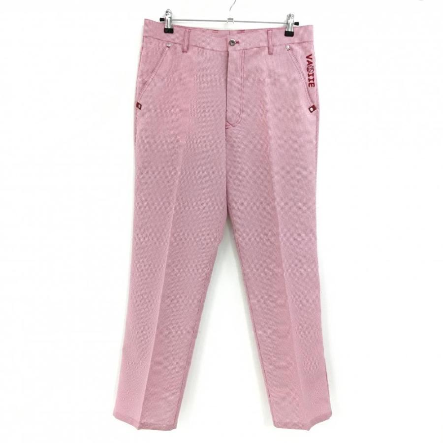 超美品】バジエ パンツ レッド×白 チェック メンズ 88 ゴルフウェア