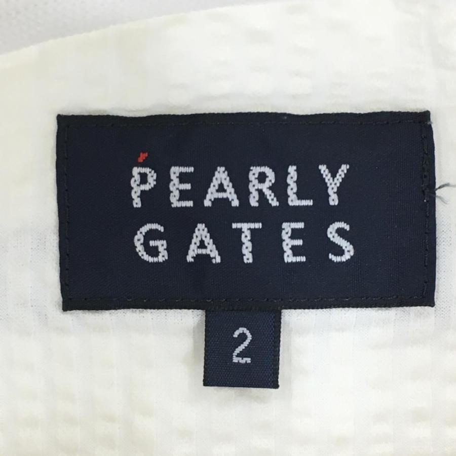 PEARLY GATES（パーリーゲイツ） 半袖ポロシャツ 白 サッカー生地 ロゴ