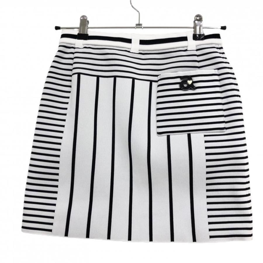 アルチビオ ニット スカート ストライプ ポケット脱着 ベルト付き