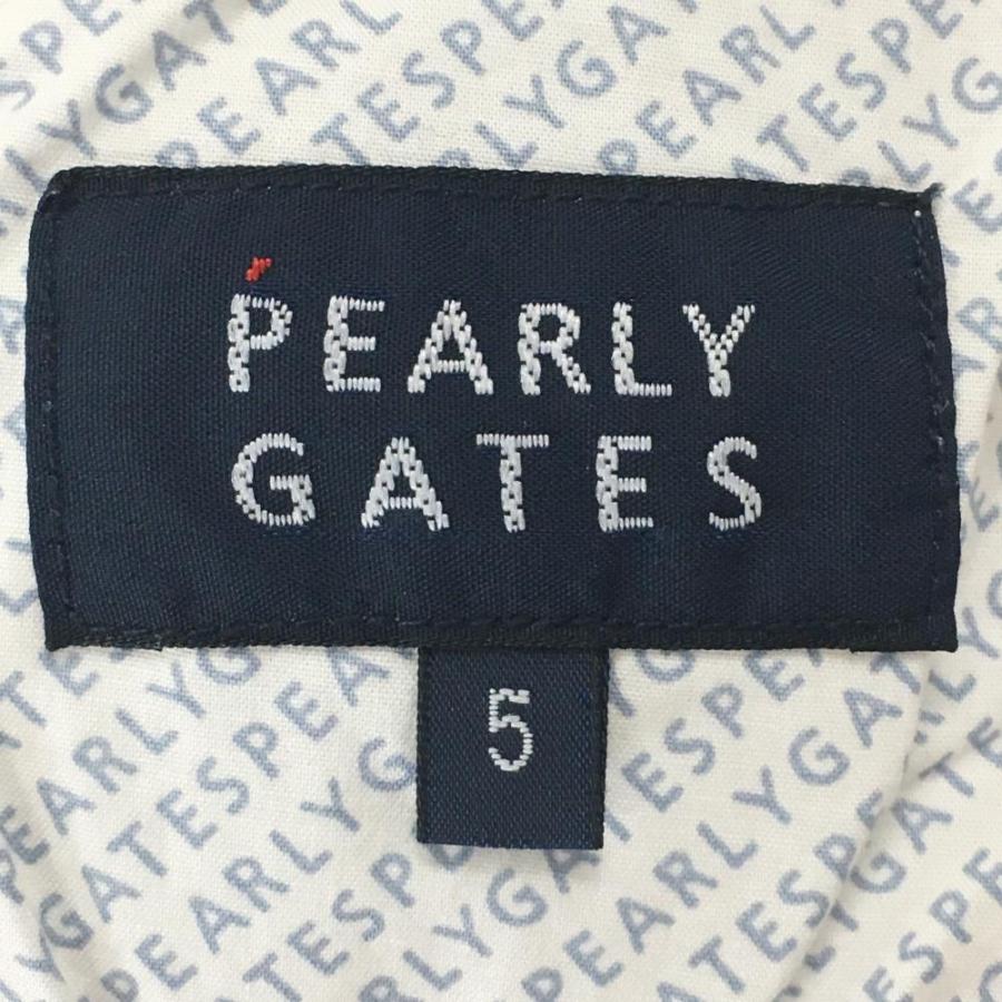 PEARLY GATES（パーリーゲイツ） パンツ 白 ロゴネイビー 地模様