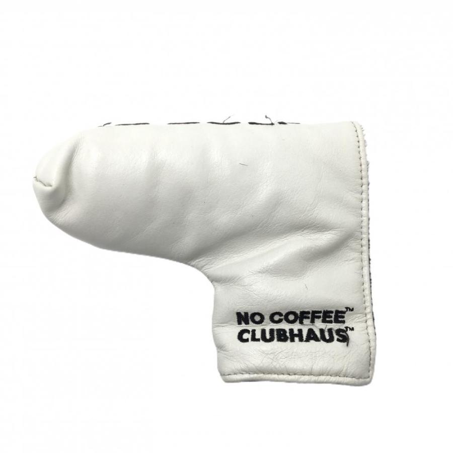 clubhaus パターカバー クラブハウス×NO COFFEE パターカバー 白×黒 ピン型 刺しゅうゴルフ