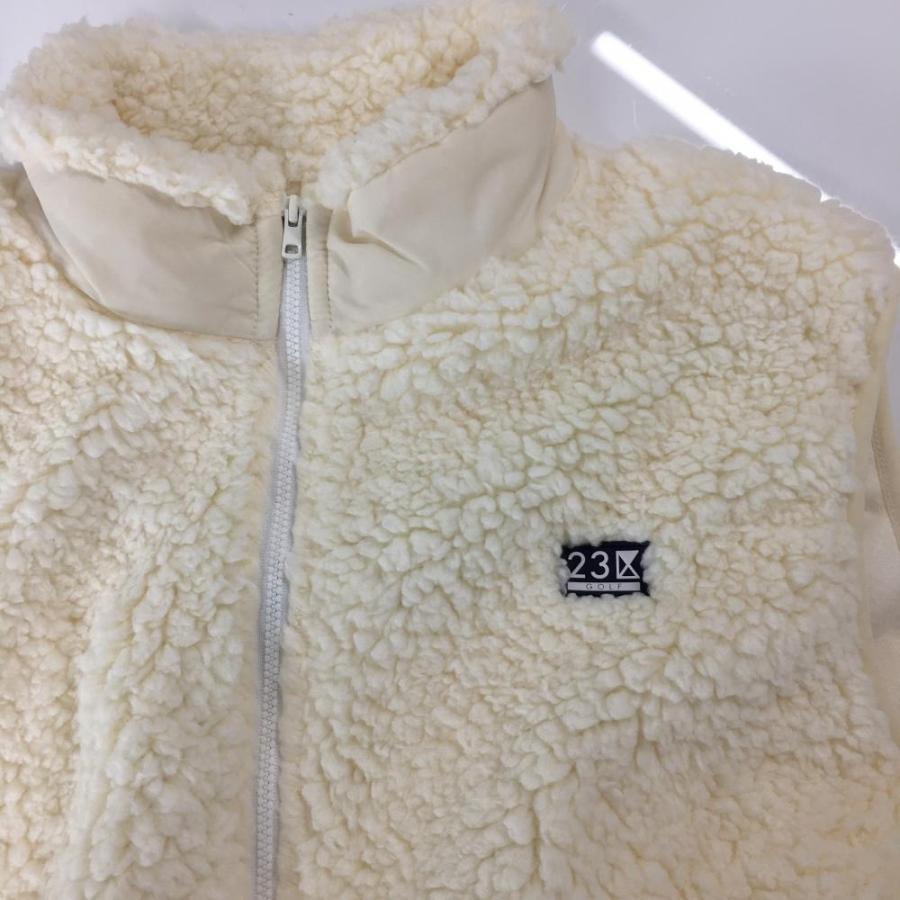 23区GOLF 【超美品】23区ゴルフ ボアベスト アイボリー ラバーロゴ