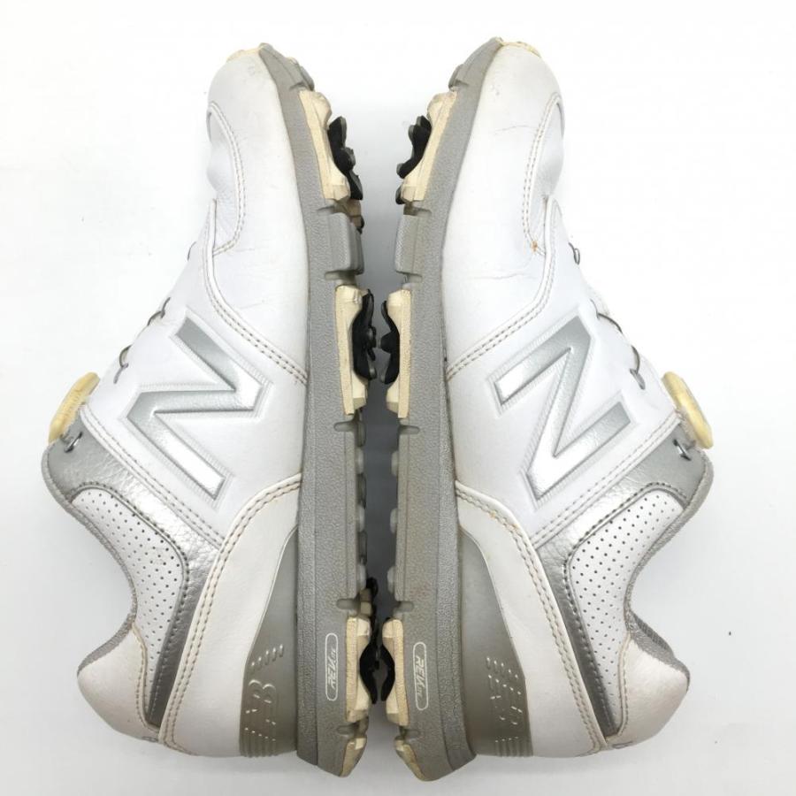 【新品未使用】574 New Balance GOLF 23.5㌢ New Balance（ニューバランス） ゴルフシューズ 白×グレー WGB574 BOA