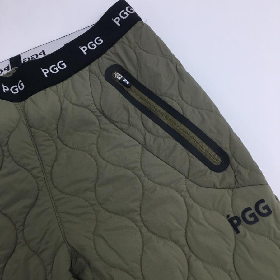 パーリーゲイツ PGG 中綿キルティングパンツ　カーキ　定価39600円　L PGG 【超美品】PGGパーリーゲイツ 中綿パンツ カーキ ウエストロゴ