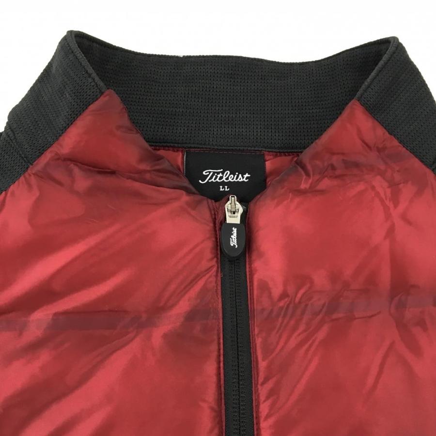 Titleist（タイトリスト） 切替中綿ジャケット レッド×グレー 袖ニット