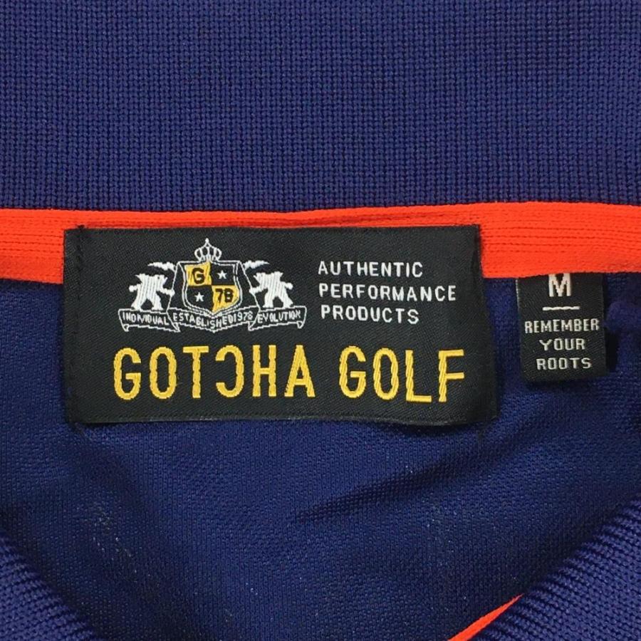 GOTCHA GOLF 【美品】ガッチャゴルフ 半袖ポロシャツ ネイビー×白