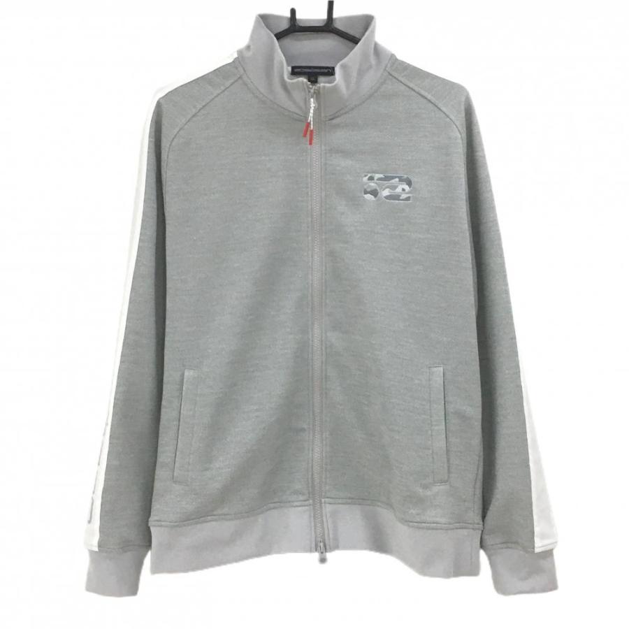 Rosasen（ロサーセン） ジャケットブルゾン グレー×白 袖ライン ロゴ