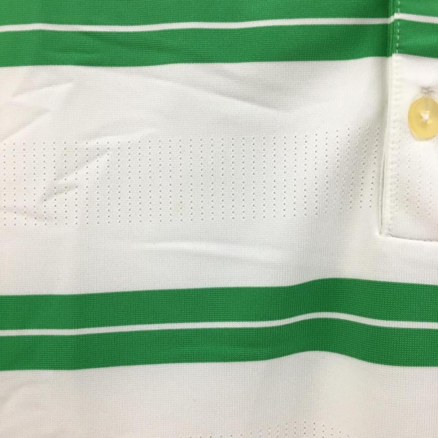 NIKE（ナイキ） ナイキゴルフ 半袖ポロシャツ 白×グリーン ボーダー