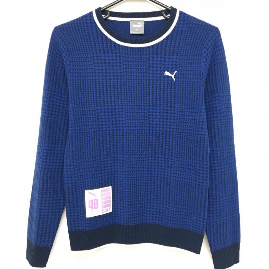 PUMA（プーマ） 【超美品】プーマ セーター ブルー×ネイビー グレン
