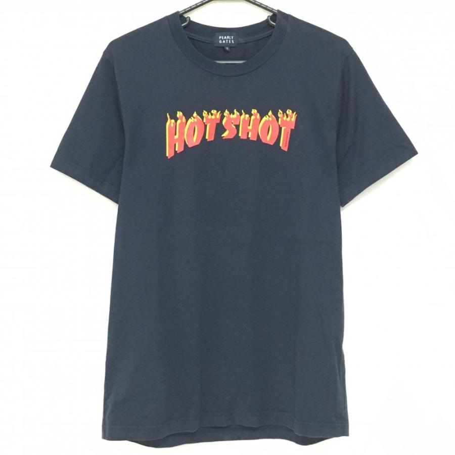 PEARLY GATES（パーリーゲイツ） Tシャツ ネイビー×レッド フロント