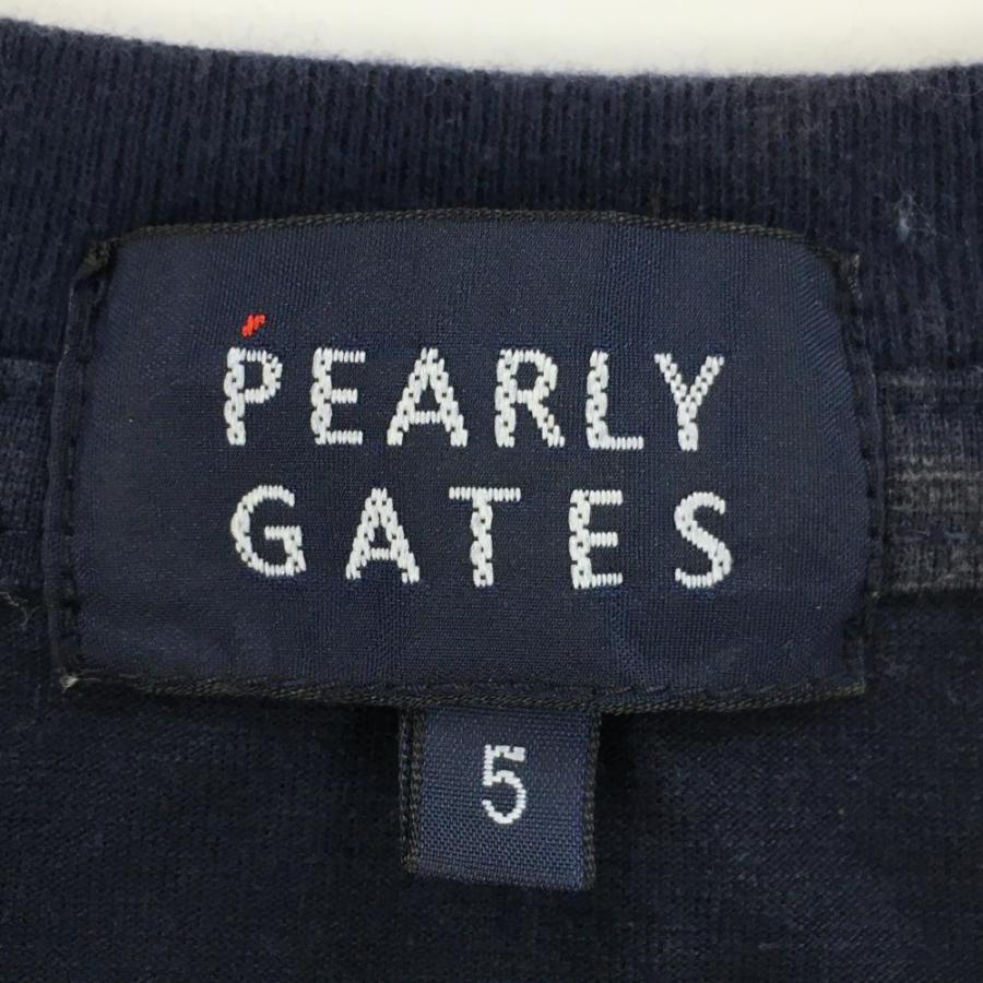PEARLY GATES（パーリーゲイツ） Tシャツ ネイビー×レッド フロント